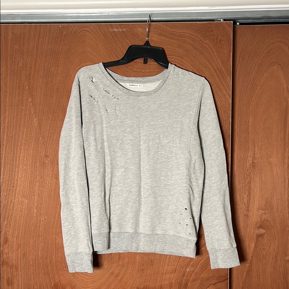 Sunnyside Gray Distressed Sweatshirt